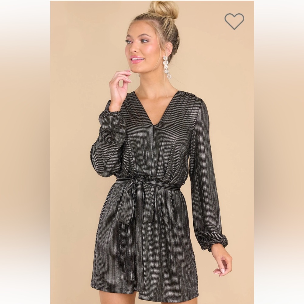 Red Dress Boutique Shimmering Black Long Sleeve Dress